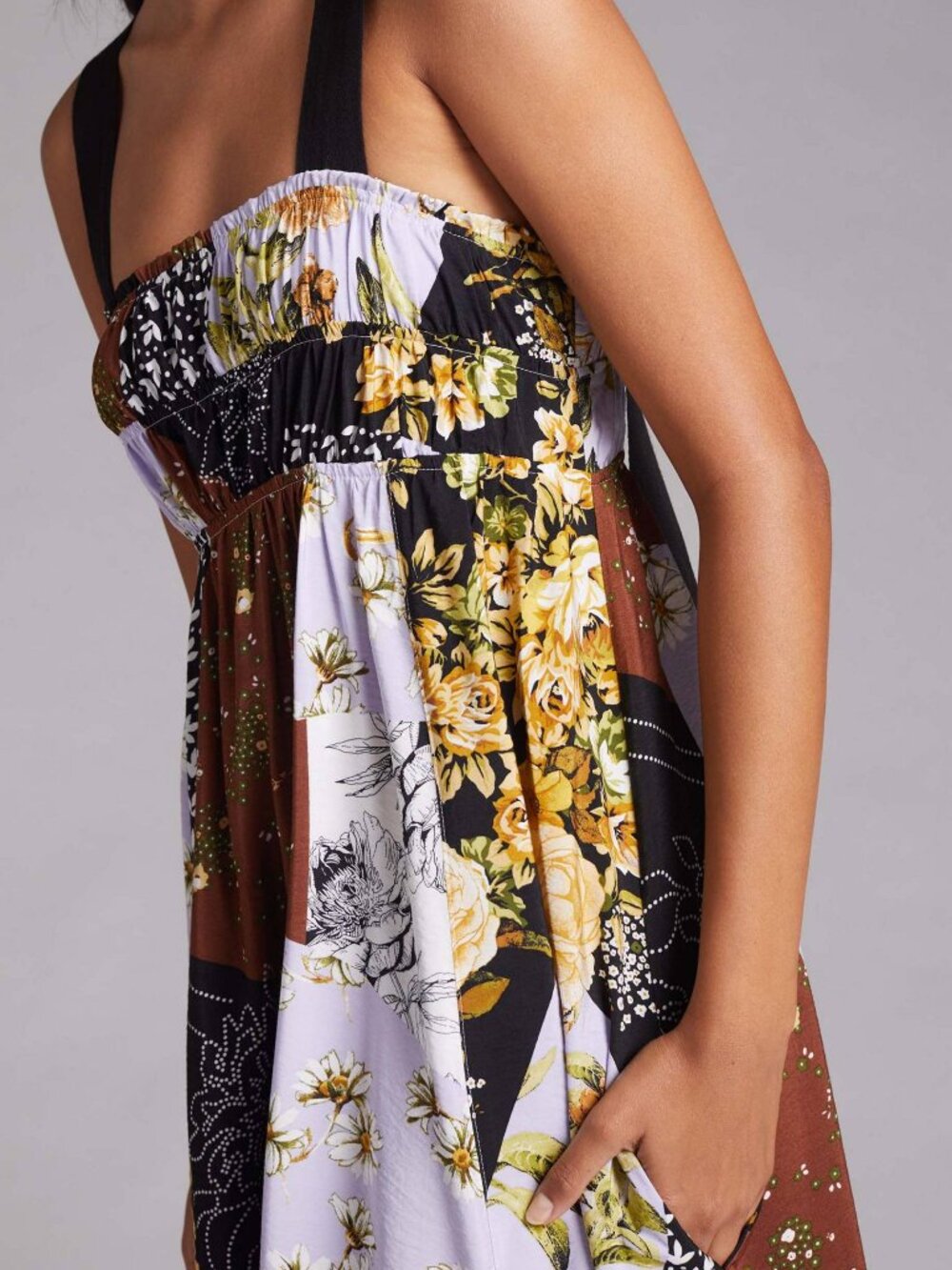 Maeve (Anthropologie) Slip Maxi Dress (brown/black) - Picture 2 of 6